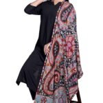 Exquisite Kalamkari Floral & Paisley Wool Stole